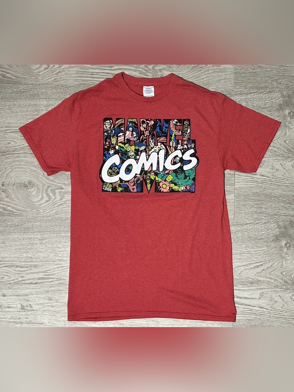 Marvel Red Graphic Comics Logo Tee